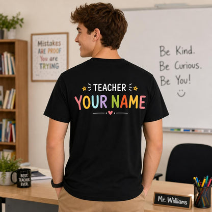 Custom Kindergarten Teacher Shirt Cute School Supplies Gift Unisex T-Shirt