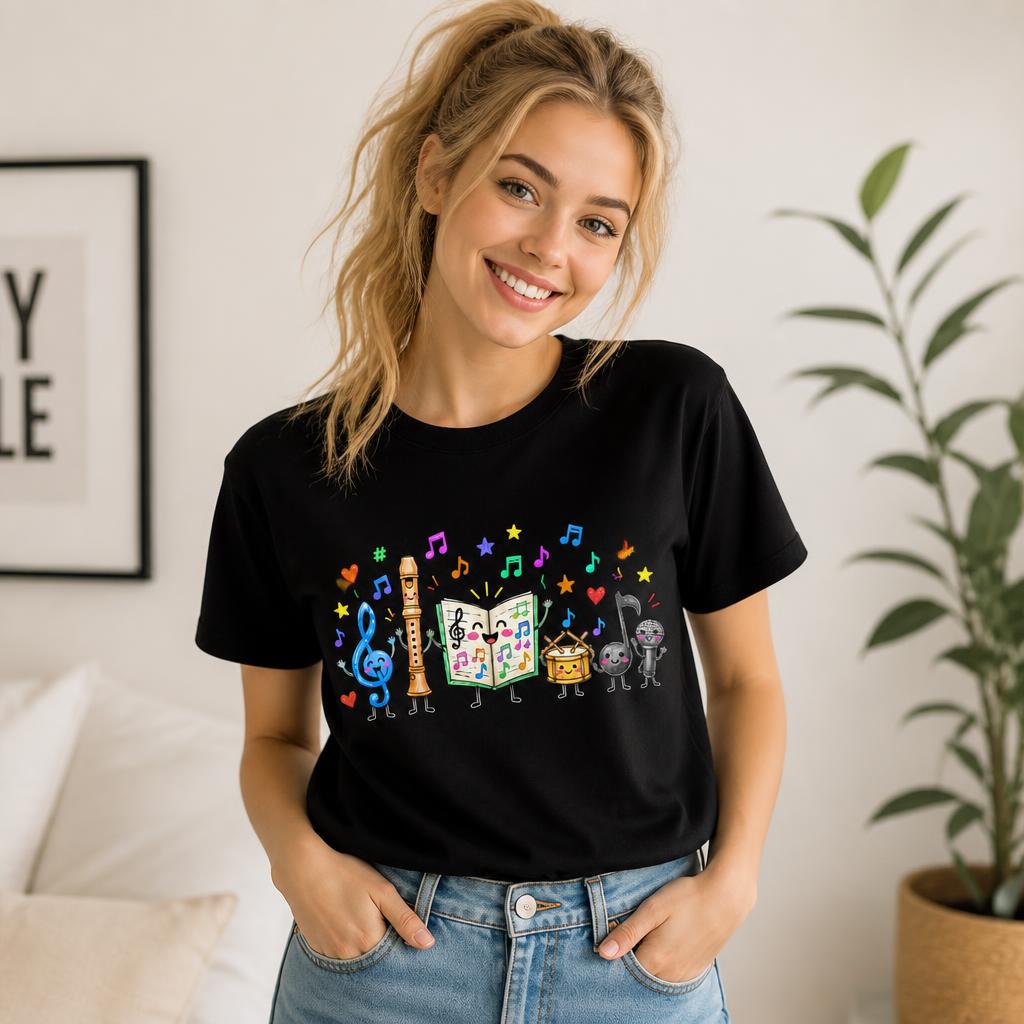 Custom Elementary Music Teacher T-Shirt Cute Instruments Personalized Gift