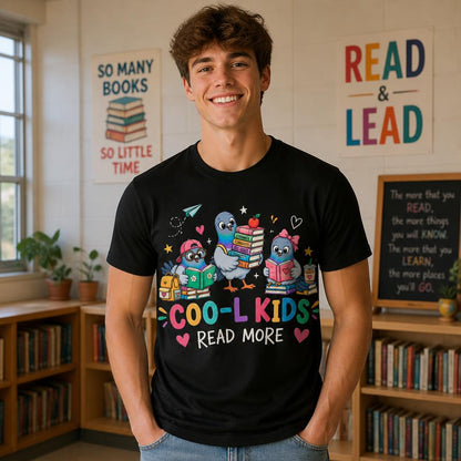 Custom Coo-l Kids Read More Pigeon Teacher T-Shirt Personalized Name Gift