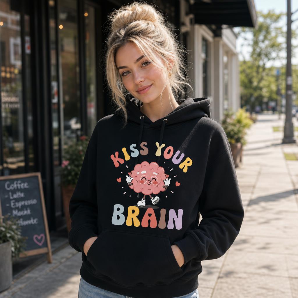 Custom Kiss Your Brain Hoodie Special Education Teacher Personalized Name