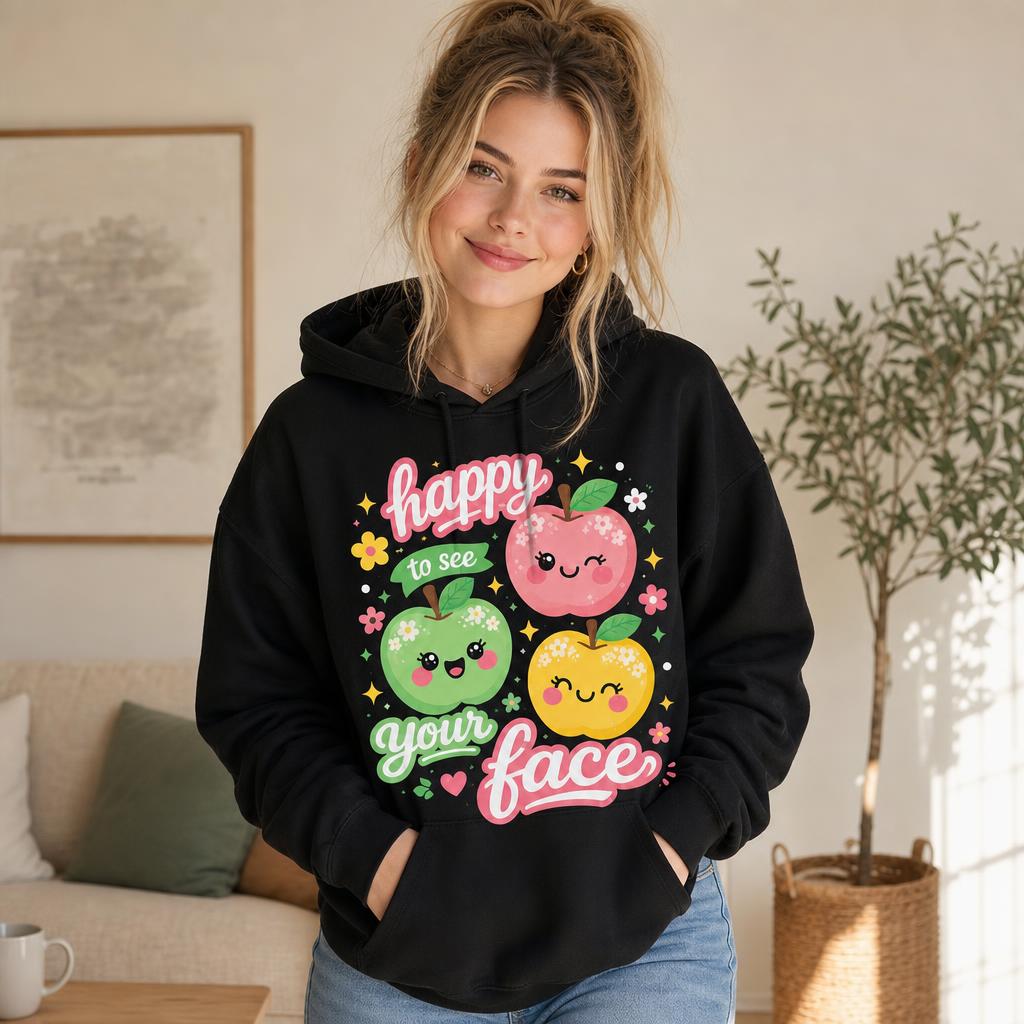 Personalized Back To School Teacher Hoodie Happy To See Your Face Custom Name
