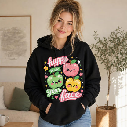 Personalized Back To School Teacher Hoodie Happy To See Your Face Custom Name