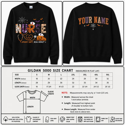 Personalized Ghost Halloween Shirt Custom Pumpkin Fall Spooky Tee Sweatshirt