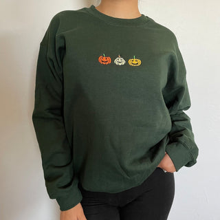 Embroidered Pumpkins Sweatshirt 2D Crewneck Sweatshirt All Over Print Sweatshirt For Women Sweatshirt For Men SWS2469