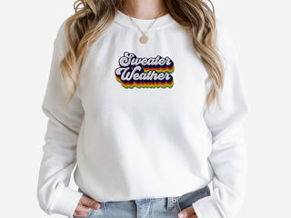 Sweater Weather Embroidered Halloween Sweatshirt 2D Crewneck Sweatshirt All Over Print Sweatshirt For Women Sweatshirt For Men SWS3053