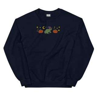 Frog Witch Halloween Embroidered Sweatshirt 2D Crewneck Sweatshirt All Over Print Sweatshirt For Women Sweatshirt For Men SWS2970