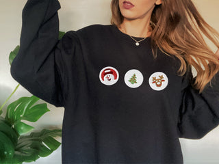 Christmas Cookies Embroidered Halloween Sweatshirt 2D Crewneck Sweatshirt All Over Print Sweatshirt For Women Sweatshirt For Men SWS3037