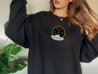 Midnight Embroidered Halloween Sweatshirt 2D Crewneck Sweatshirt All Over Print Sweatshirt For Women Sweatshirt For Men SWS3063