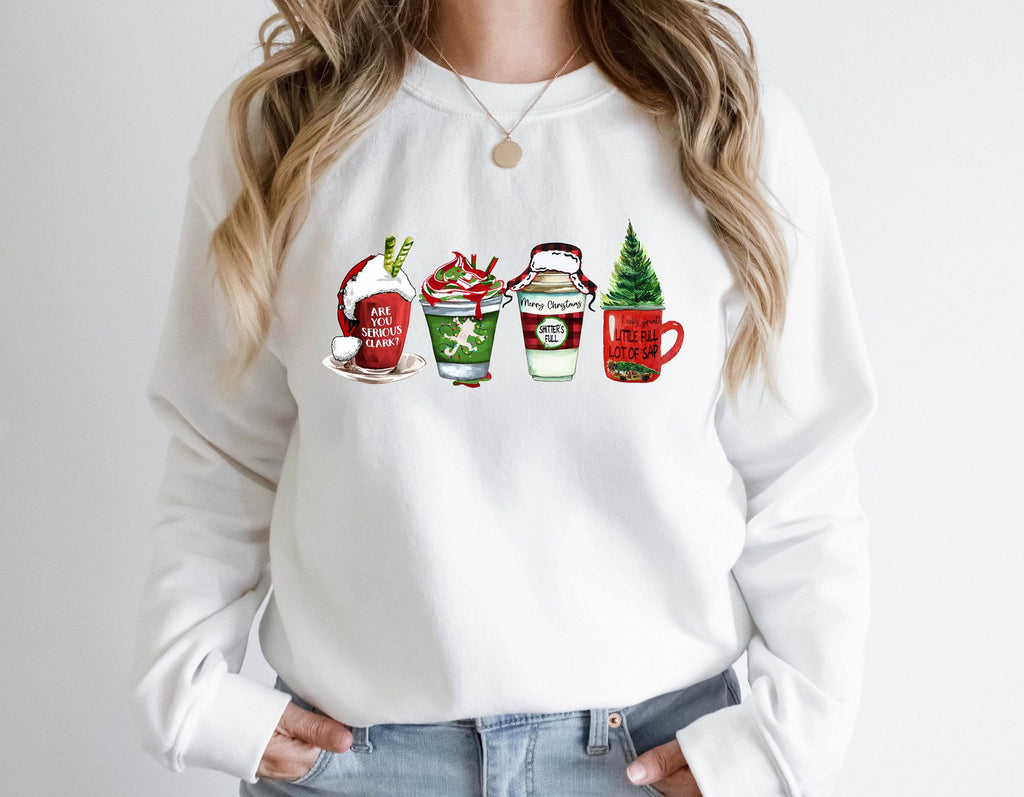 Retro Christmas Coffee Sweatshirt 2D Crewneck Sweatshirt All Over