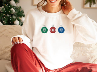 Christmas Embroidered Halloween Sweatshirt 2D Crewneck Sweatshirt All Over Print Sweatshirt For Women Sweatshirt For Men SWS3039