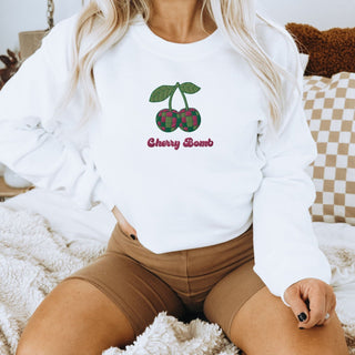 Cherry Bomb Embroidered Halloween Sweatshirt 2D Crewneck Sweatshirt All Over Print Sweatshirt For Women Sweatshirt For Men SWS3308