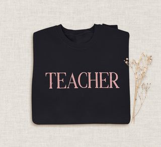 Teacher Embroidered Halloween Sweatshirt 2D Crewneck Sweatshirt All Over Print Sweatshirt For Women Sweatshirt For Men SWS3010