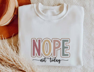 Nope Not Today Embroidered Halloween Sweatshirt 2D Crewneck Sweatshirt All Over Print Sweatshirt For Women Sweatshirt For Men SWS3021