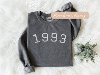 Embroidered 1993 Sweatshirt 2D Crewneck Sweatshirt All Over Print Sweatshirt For Women Sweatshirt For Men SWS2553