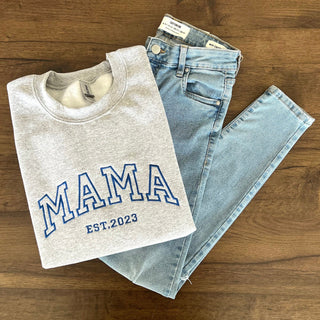 Mama Embroidered Sweatshirt 2D Crewneck Sweatshirt All Over Print Sweatshirt For Women Sweatshirt For Men SWS2555