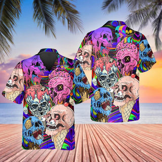Ice Cream Halloween Hawaiian Shirt Aloha Regular Fit Short Sleeve Casual Shirt For Men And Women