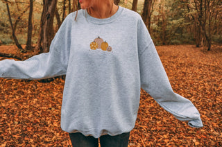 Fall Time Embroidered Sweatshirt 2D Crewneck Sweatshirt All Over Print Sweatshirt For Women Sweatshirt For Men SWS2792