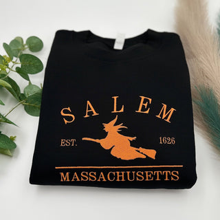 Salem Embroidered Halloween Sweatshirt 2D Crewneck Sweatshirt All Over Print Sweatshirt For Women Sweatshirt For Men SWS3566