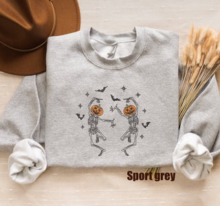 Pumpkin Face Halloween Embroidered Sweatshirt 2D Crewneck Sweatshirt All Over Print Sweatshirt For Women Sweatshirt For Men SWS2434