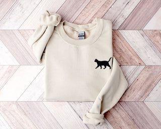 Cat Embroidered Sweatshirt 2D Crewneck Sweatshirt All Over Print Sweatshirt For Women Sweatshirt For Men SWS2845