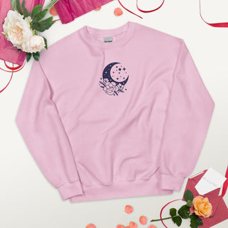 Flower Moon Star Embroidered Sweatshirt 2D Crewneck Sweatshirt All Over Print Sweatshirt For Women Sweatshirt For Men SWS2858