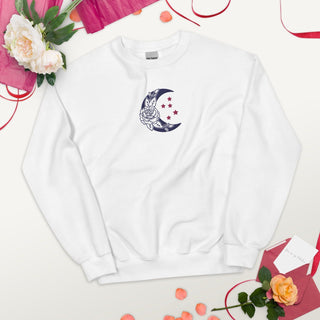 Flower Moon Star Embroidered Sweatshirt 2D Crewneck Sweatshirt All Over Print Sweatshirt For Women Sweatshirt For Men SWS2864