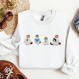 Cute Ghosts Embroidered Sweatshirt 2D Crewneck Sweatshirt All Over Print Sweatshirt For Women Sweatshirt For Men SWS2824