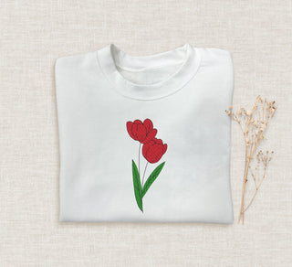 Rose Embroidered Halloween Sweatshirt 2D Crewneck Sweatshirt All Over Print Sweatshirt For Women Sweatshirt For Men SWS2991