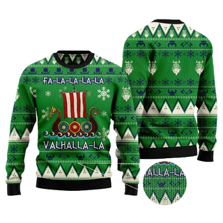 Valhalla la la Ugly Christmas Sweater For Men & Women Christmas Gift Sweater US1195