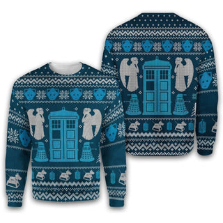 WHO'S Outside Doctor Who Ugly Christmas Sweater For Men & Women Christmas Gift Thanksgiving Sweater US4389