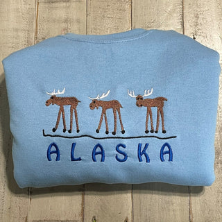 Alaska Embroidered Sweatshirt 2D Crewneck Sweatshirt All Over Print Sweatshirt For Women Sweatshirt For Men SWS4292