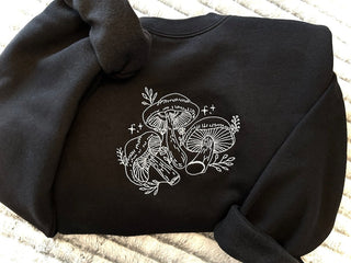 Mystic Mushroom Crew Embroidered Sweatshirt 2D Crewneck Sweatshirt All Over Print Sweatshirt For Women Sweatshirt For Men SWS3097