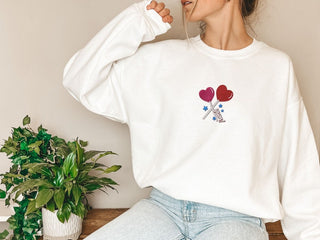 Valentines Love Embroidered Sweatshirt 2D Crewneck Sweatshirt All Over Print Sweatshirt For Women Sweatshirt For Men SWS2933