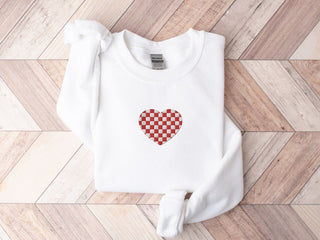 Valentine's Day Heart Embroidered Sweatshirt 2D Crewneck Sweatshirt All Over Print Sweatshirt For Women Sweatshirt For Men SWS2935