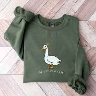 Silly Goose God's Embroidered Sweatshirt 2D Crewneck Sweatshirt All Over Print Sweatshirt For Women Sweatshirt For Men SWS3116