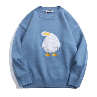 Cute Goose Embroidered Sweatshirt Crewneck Sweatshirt All Over Print Sweatshirt For Women Sweatshirt For Men SWS2729