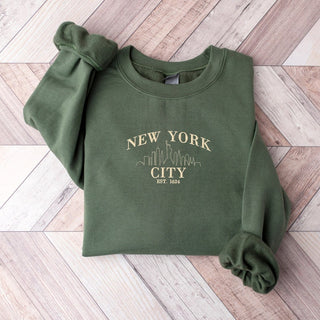 New York Embroidered Sweatshirt 2D Crewneck Sweatshirt All Over Print Sweatshirt For Women Sweatshirt For Men SWS3140