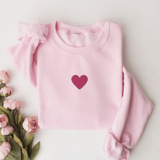 Heart Valentine's Day Embroidered Sweatshirt 2D Crewneck Sweatshirt All Over Print Sweatshirt For Women Sweatshirt For Men SWS2931