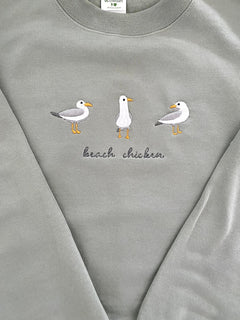 Chicken Embroidered Sweatshirt 2D Crewneck Sweatshirt All Over Print Sweatshirt For Women Sweatshirt For Men SWS2966