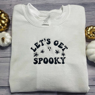 Let's Get Spooky Halloween Embroidered Sweatshirt 2D Crewneck Sweatshirt All Over Print Sweatshirt For Women Sweatshirt For Men SWS3462