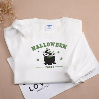 Halloween Party Embroidered Sweatshirt 2D Crewneck Sweatshirt All Over Print Sweatshirt For Women Sweatshirt For Men SWS2768