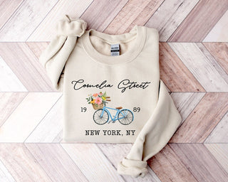 Bike Floral Embroidered Sweatshirt 2D Crewneck Sweatshirt All Over Print Sweatshirt For Women Sweatshirt For Men SWS3098