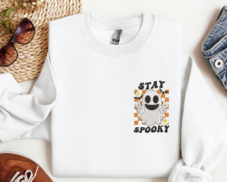 Stay Spooky Halloween Embroidered Sweatshirt Crewneck Sweatshirt All Over Print Sweatshirt For Women Sweatshirt For Men SWS2776