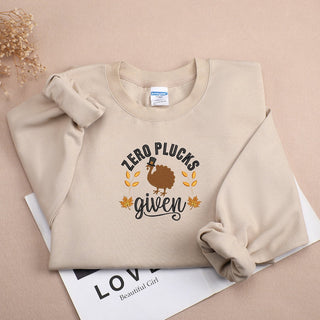 Chicken Thanksgiving Embroidered Sweatshirt 2D Crewneck Sweatshirt All Over Print Sweatshirt For Women Sweatshirt For Men SWS3197