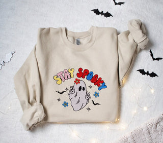 Stay Spooky Embroidered Sweatshirt 2D Crewneck Sweatshirt All Over Print Sweatshirt For Women Sweatshirt For Men SWS2881