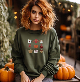 Pumpkin Cat Fall Embroidered Sweatshirt 2D Crewneck Sweatshirt All Over Print Sweatshirt For Women Sweatshirt For Men SWS3435