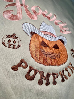 Embroidered Western Pumpkin Halloween Sweatshirt Crewneck Sweatshirt All Over Print Sweatshirt For Women Sweatshirt For Men SWS2583