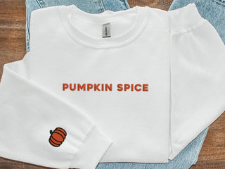 Pumpkin Spice Halloween Embroidered Sweatshirt 2D Crewneck Sweatshirt All Over Print Sweatshirt For Women Sweatshirt For Men SWS3184