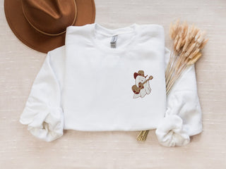 Embroidered Western Ghost Halloween Sweatshirt Crewneck Sweatshirt All Over Print Sweatshirt For Women Sweatshirt For Men SWS2578