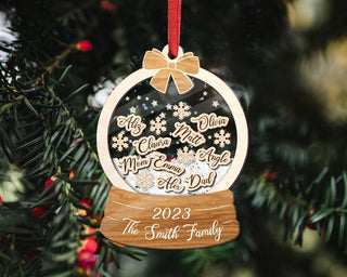 Family Christmas Shaker Ornament Personalized Family Shake Ornament Christmas Gift ON1215